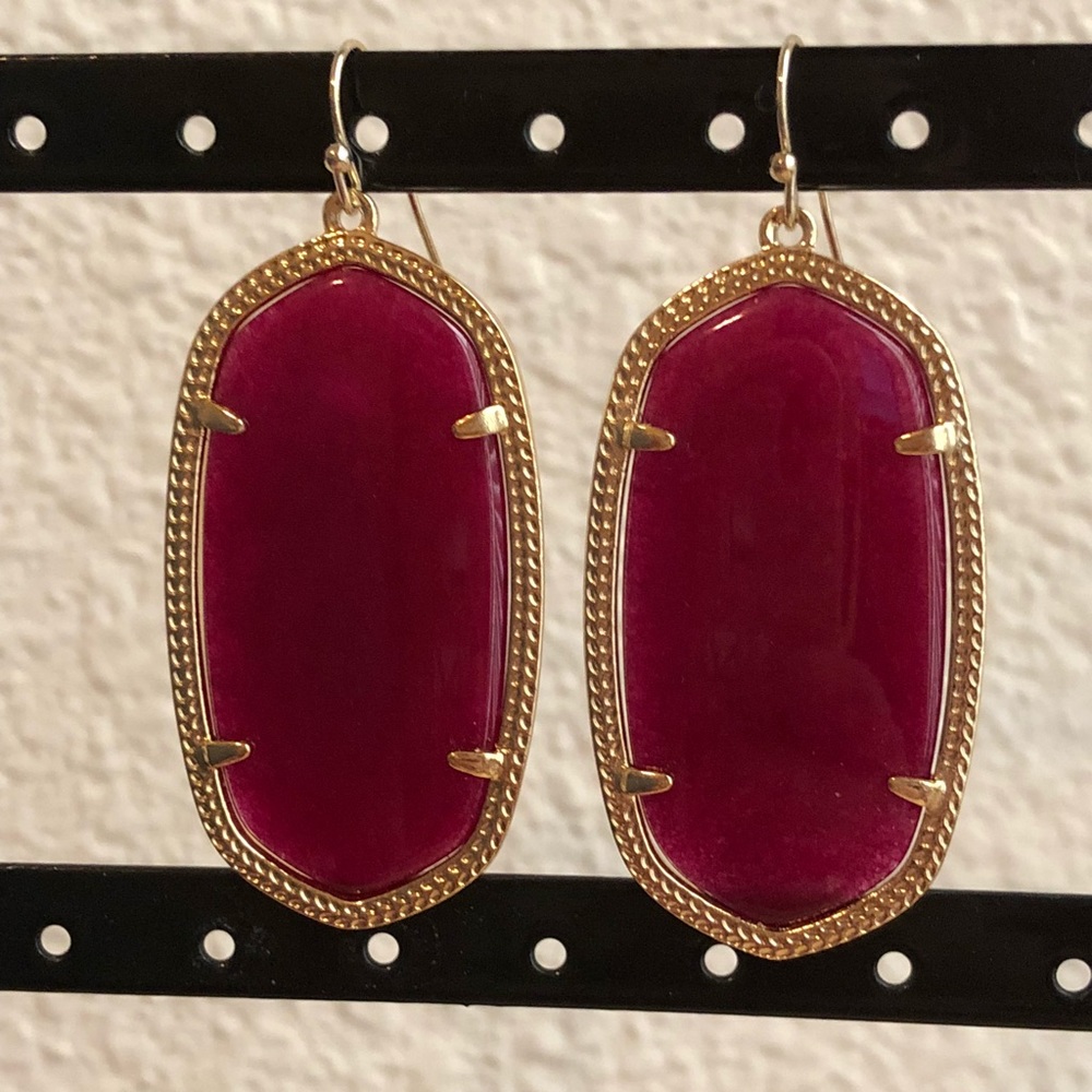 Kendra Scott maroon jade Danielle earrings